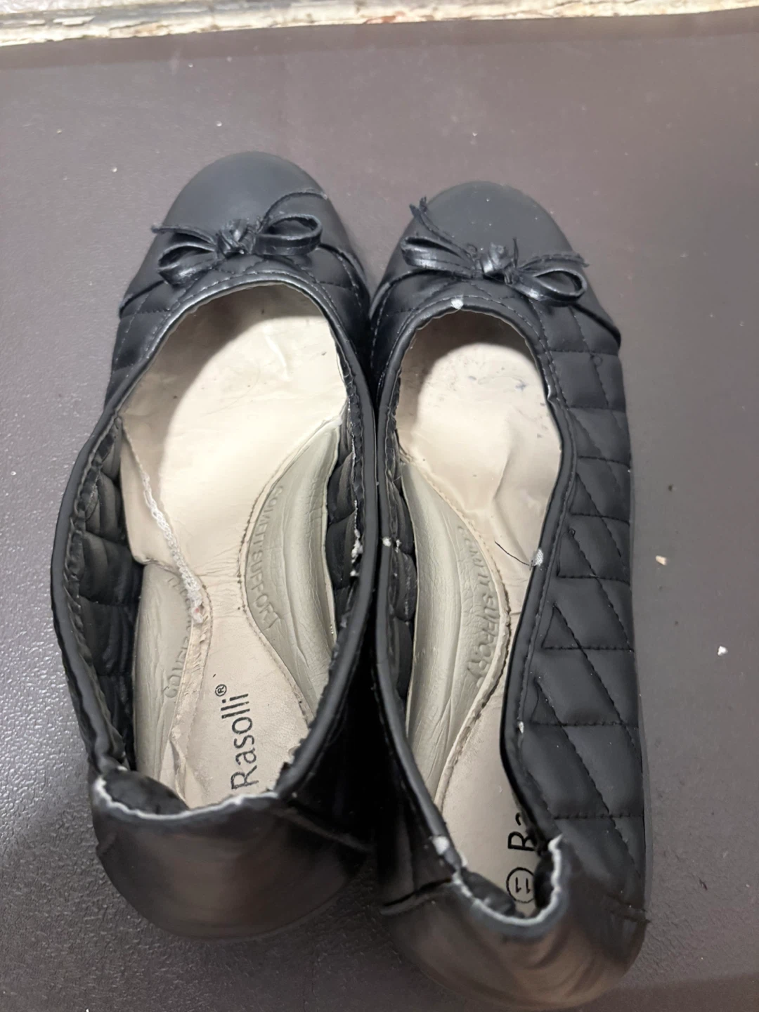 Rasolli Black Quilted Ballet Flats with Bows - photo 3
