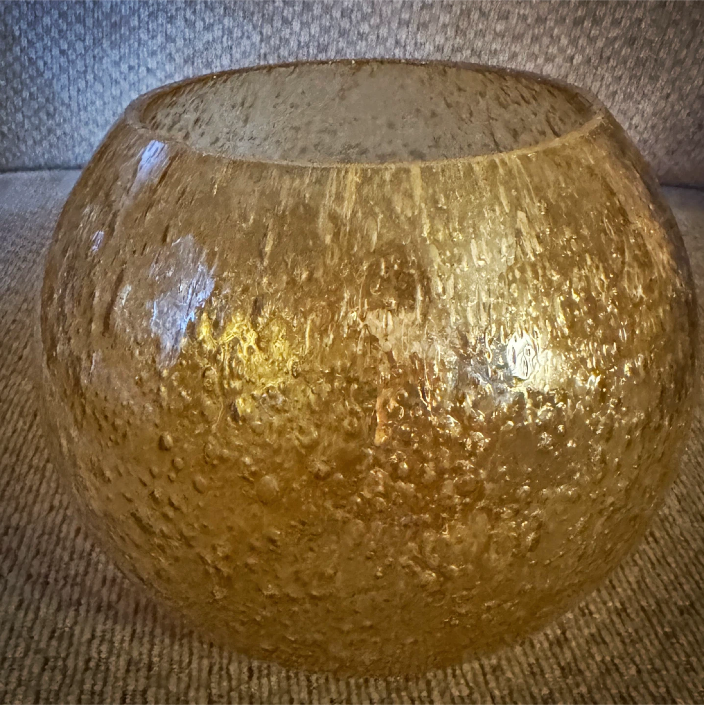 Vintage Mid-Century Modern Chandelier — Brass + Bubble Glass - photo 2