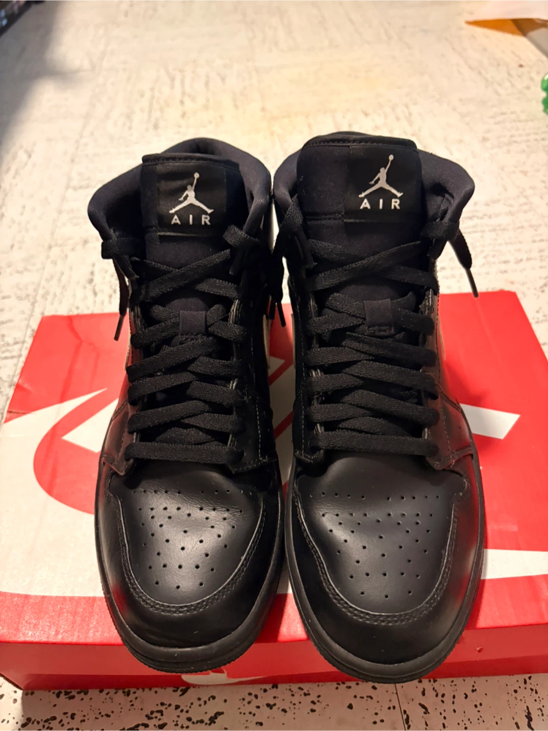 Nike Air Jordan 1 Mid Black White Men's Shoes - photo 2