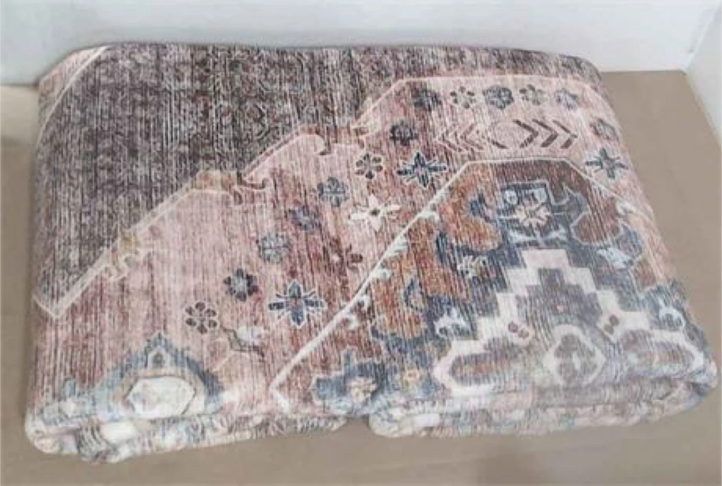 Brown pink Patterned area rug 5x7