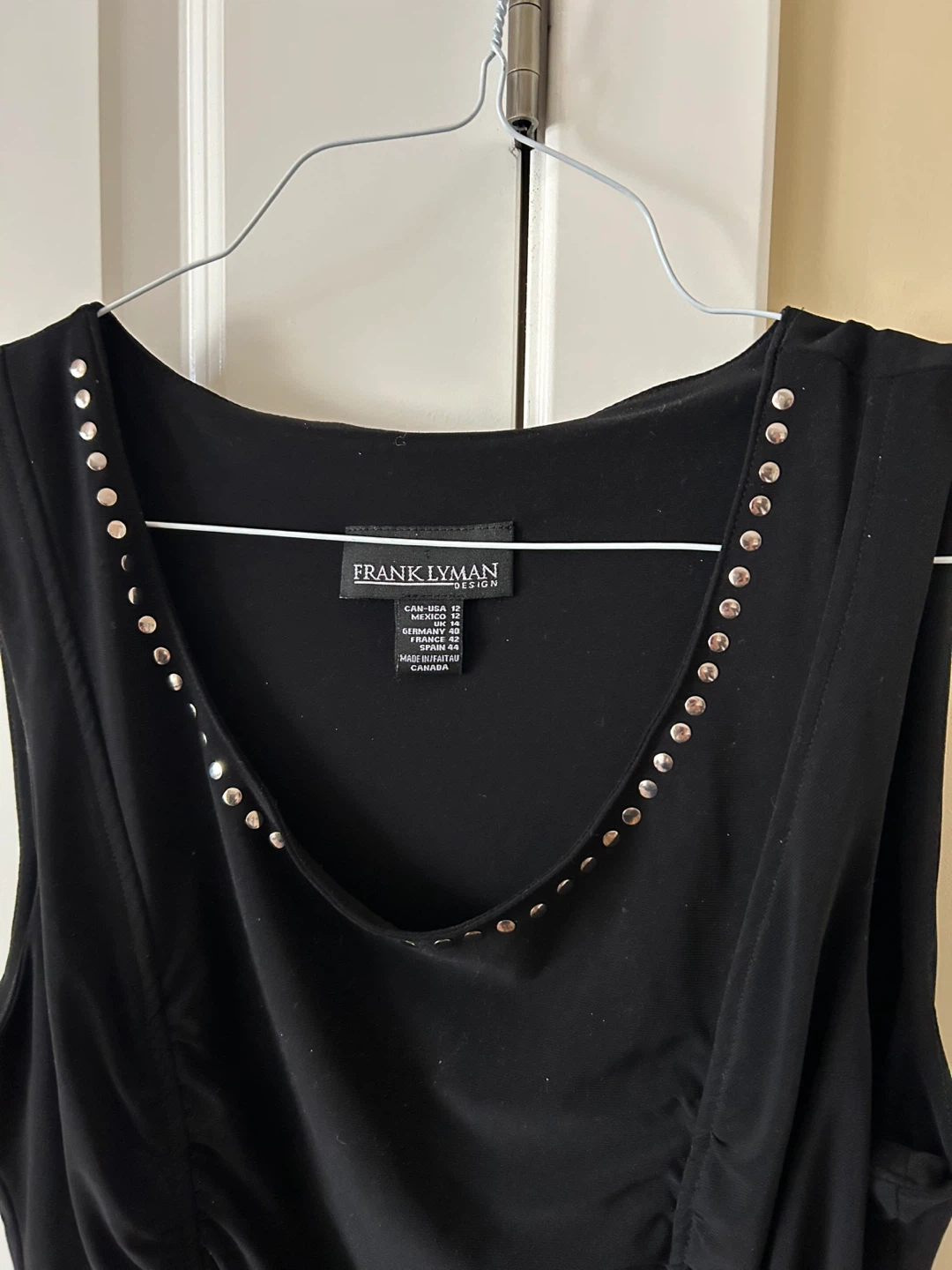 Frank Lyman Design Black Ruched Tank Top with Studs - photo 2