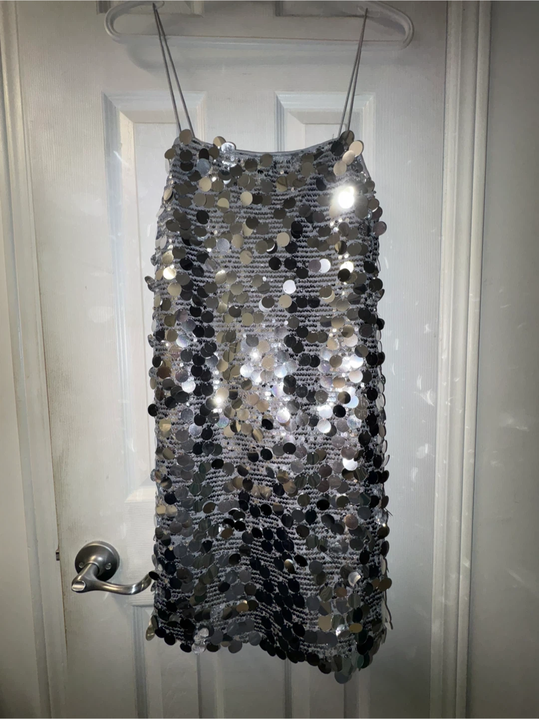 ONLY Silver Sequin Mini Dress - Size M - photo 2
