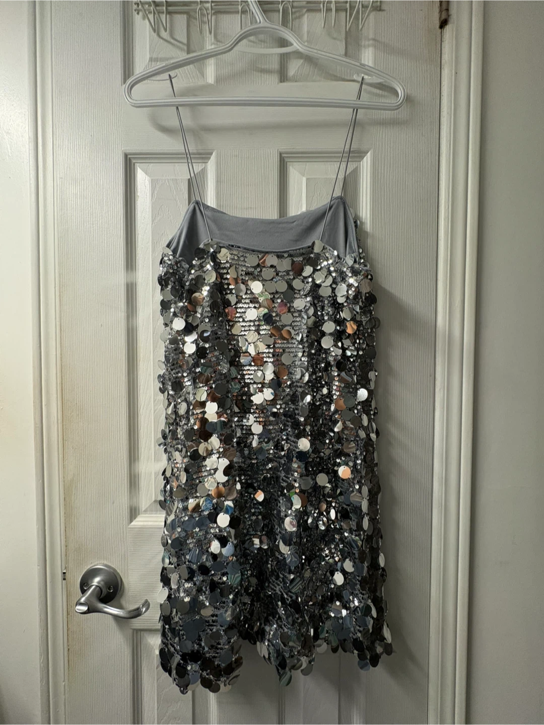 ONLY Silver Sequin Mini Dress - Size M - photo 3