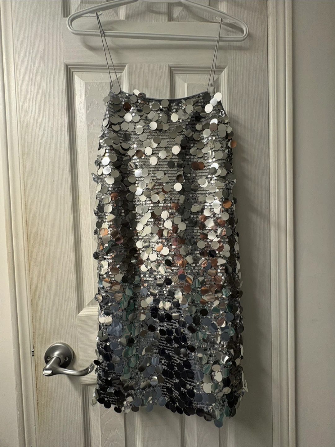 ONLY Silver Sequin Mini Dress - Size M