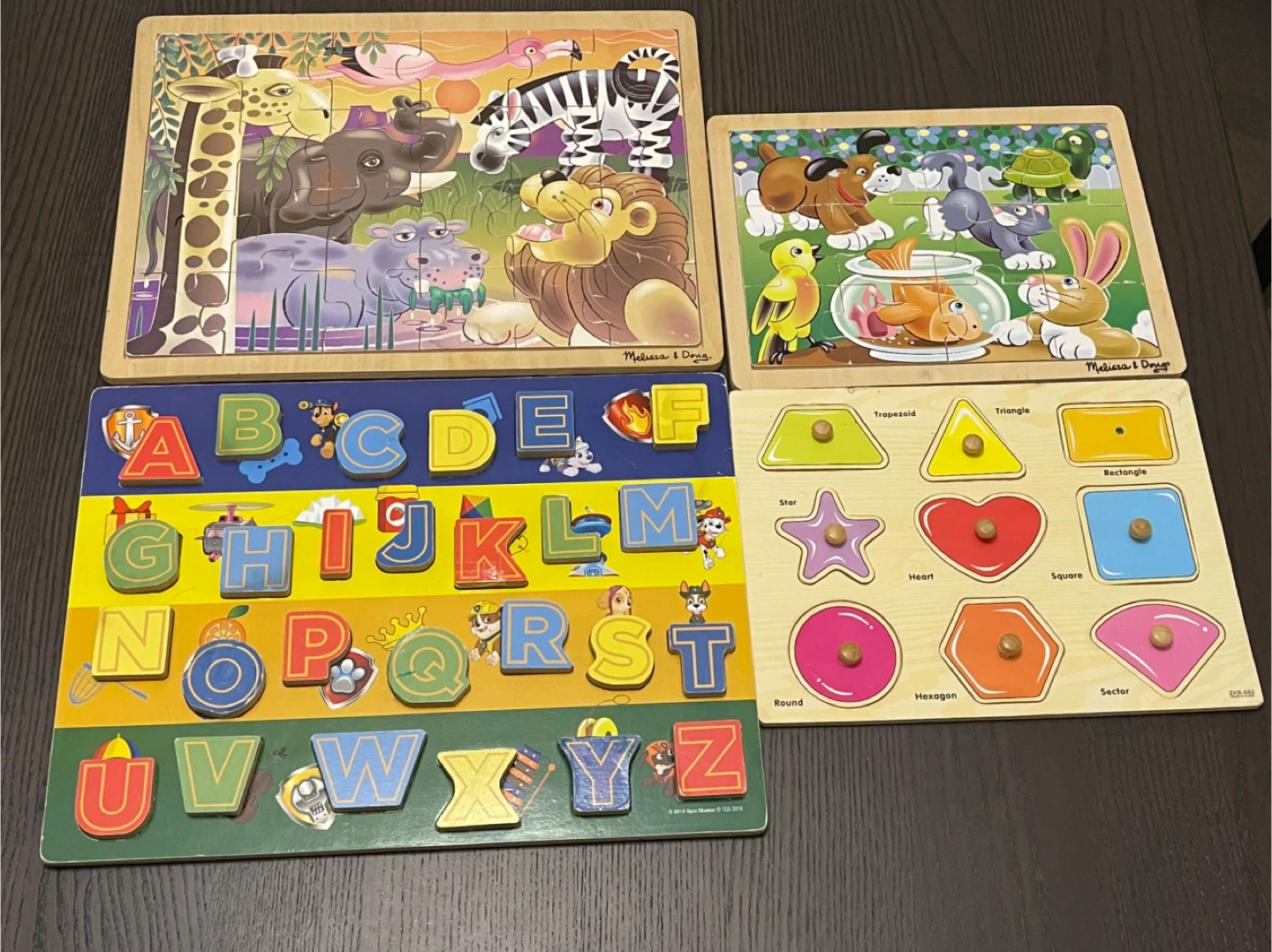 Wooden Puzzles - Animals, Alphabet, Shapes