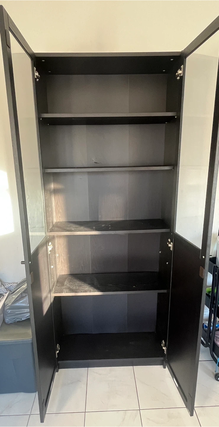 Black Display Cabinet with Glass Doors - photo 3