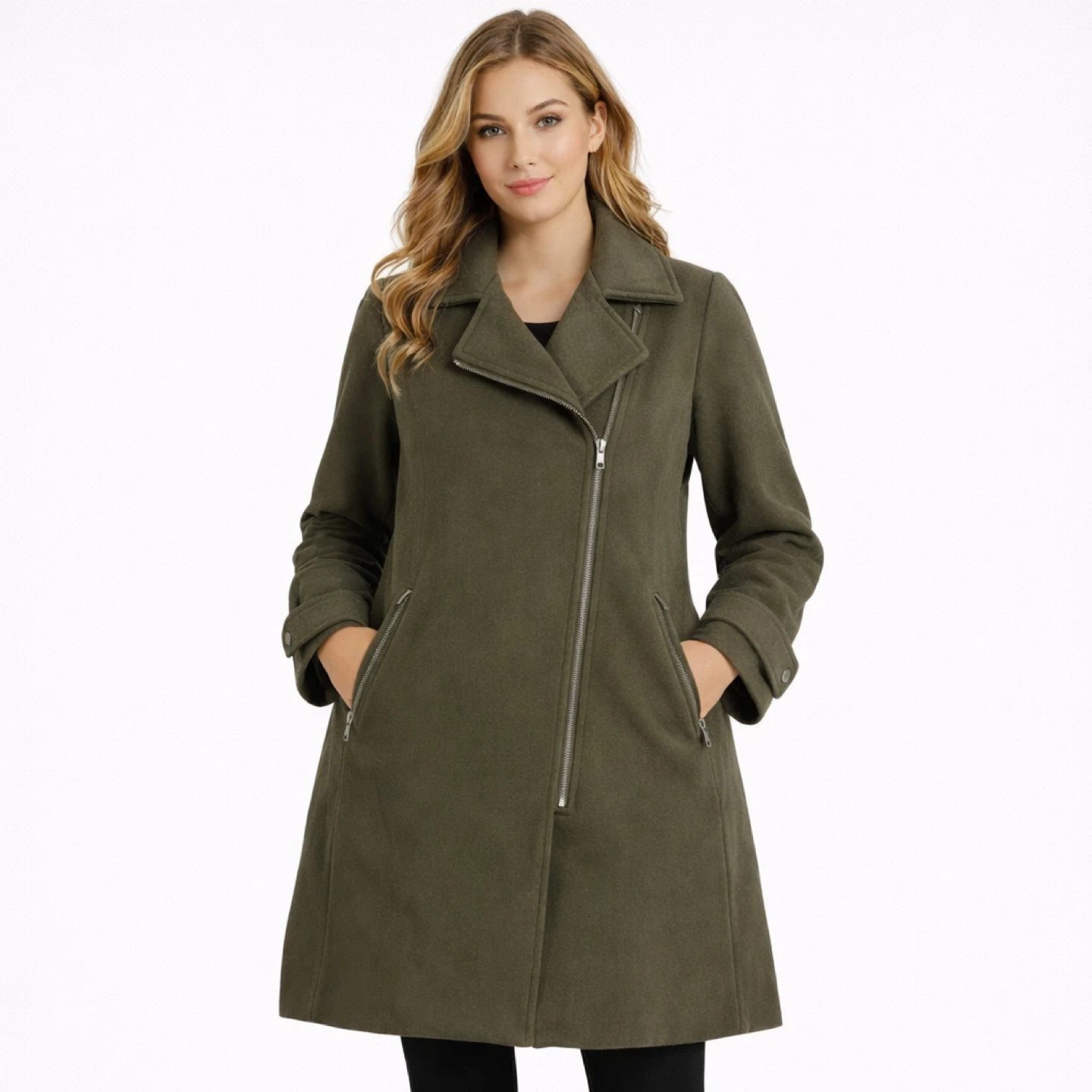 Brand New Linea Domani Olive Green Coat Size 14 w/ Tag