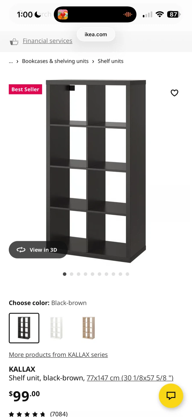 IKEA KALLAX Shelf Unit - Black-brown - photo 2