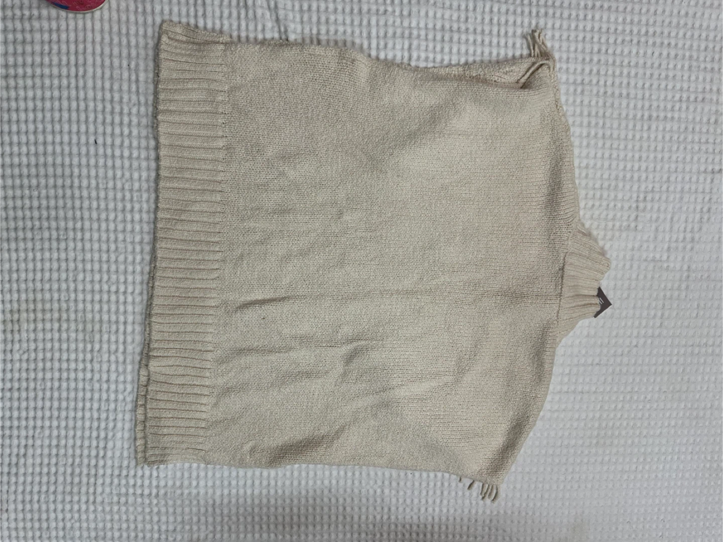 J.Jill Cream Knit Poncho Sweater Fringe Size S/L - photo 5