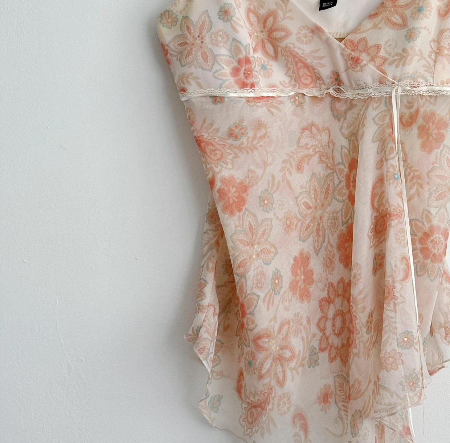 H&M Pink floral cami top - photo 2