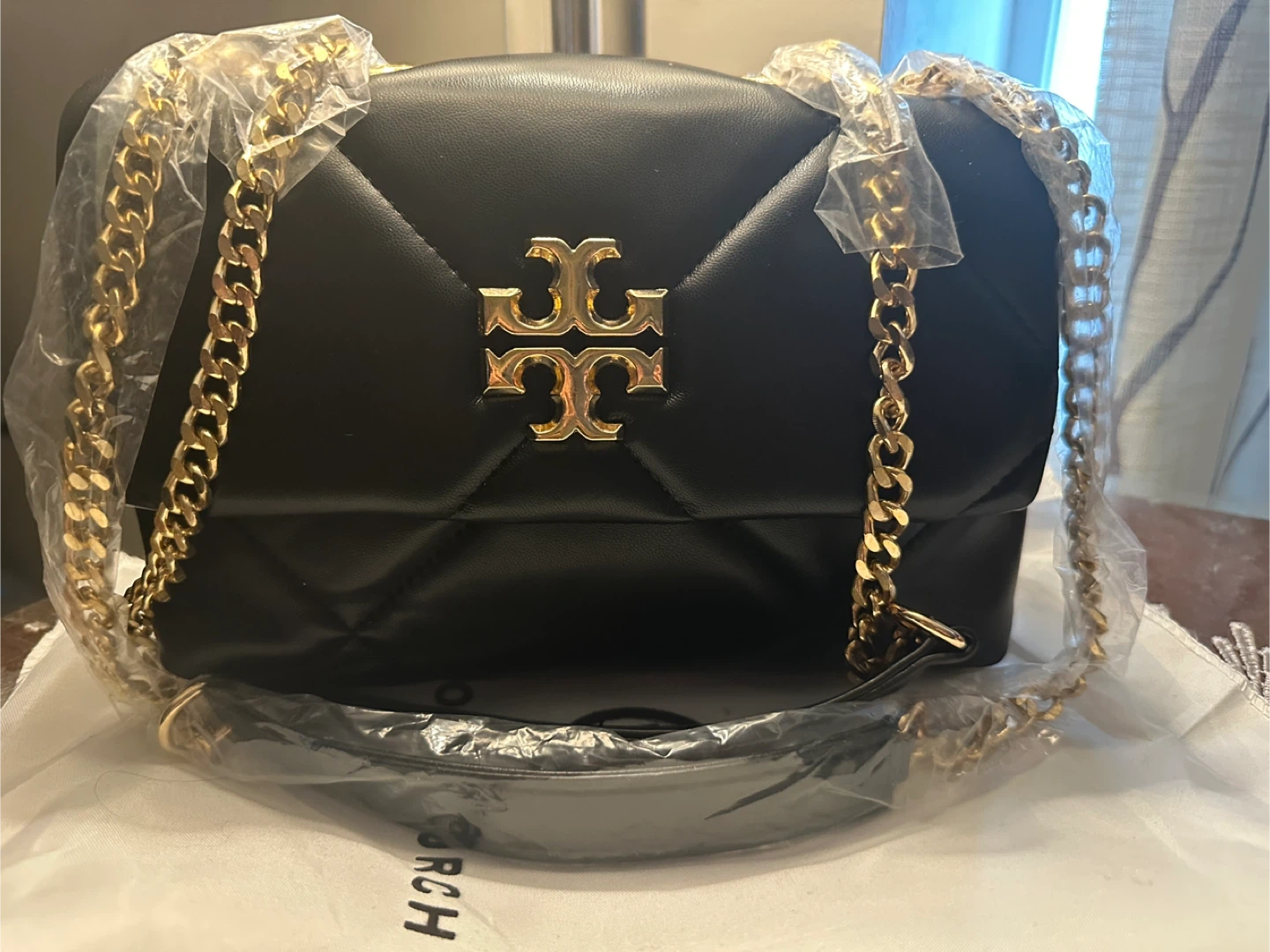 Tory Burch Kira Chevron Small Convertible Shoulder Bag Black