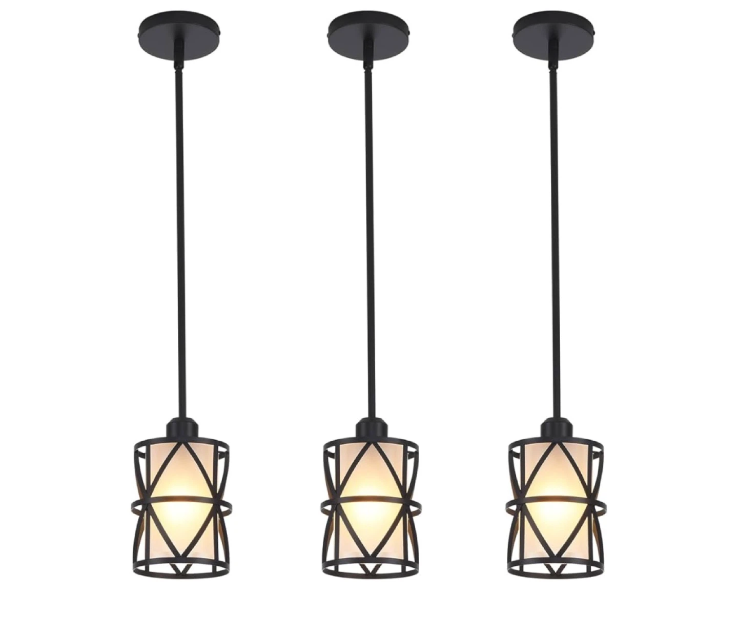 Set of 3 Industrial Pendant Lights