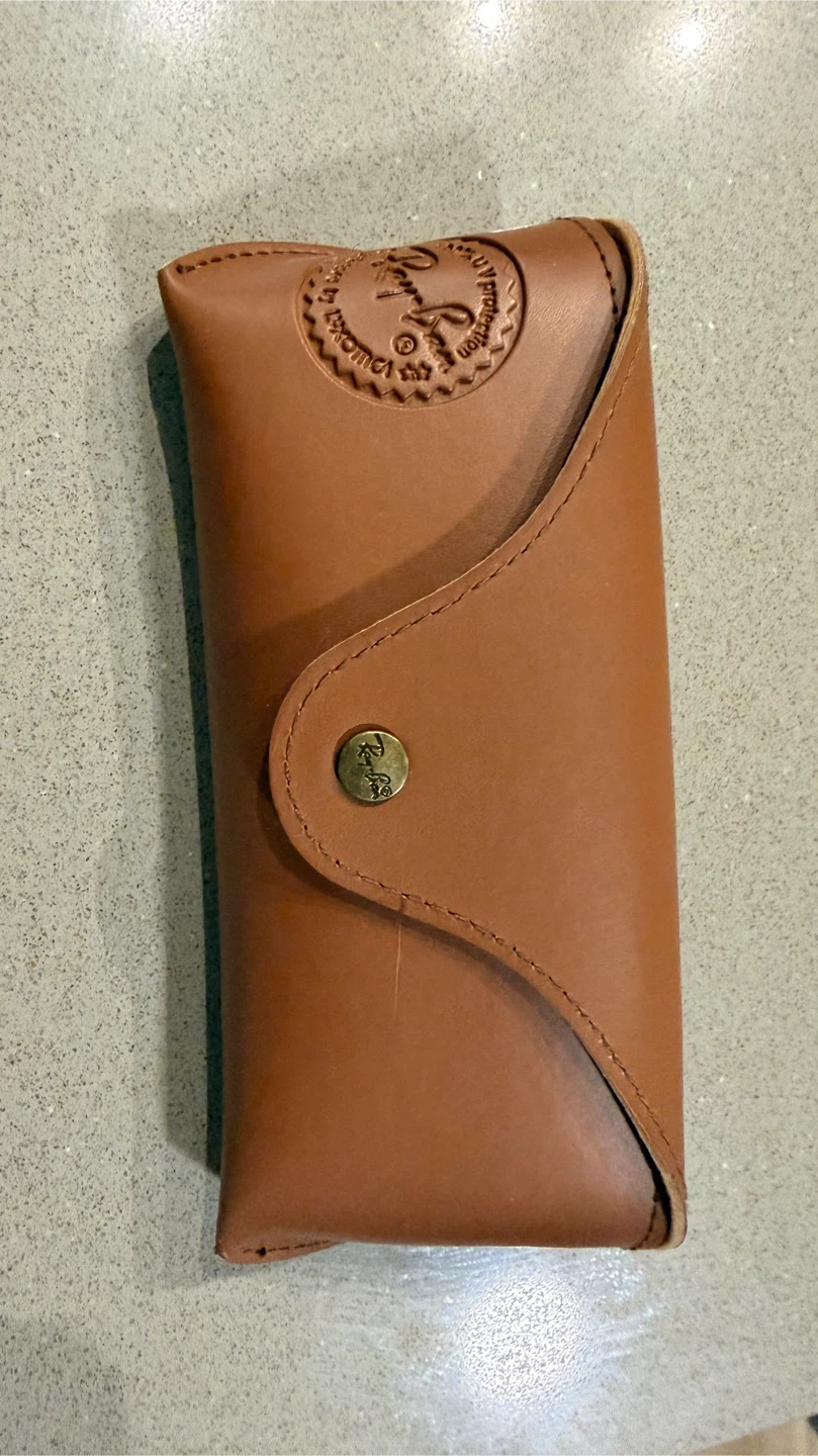 Ray-Ban Brown Leather Sunglasses Case