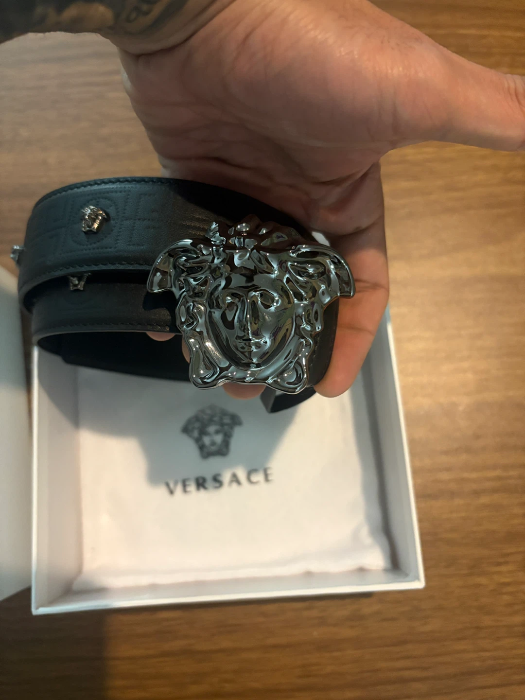 Versace Medusa Buckle Belt with box