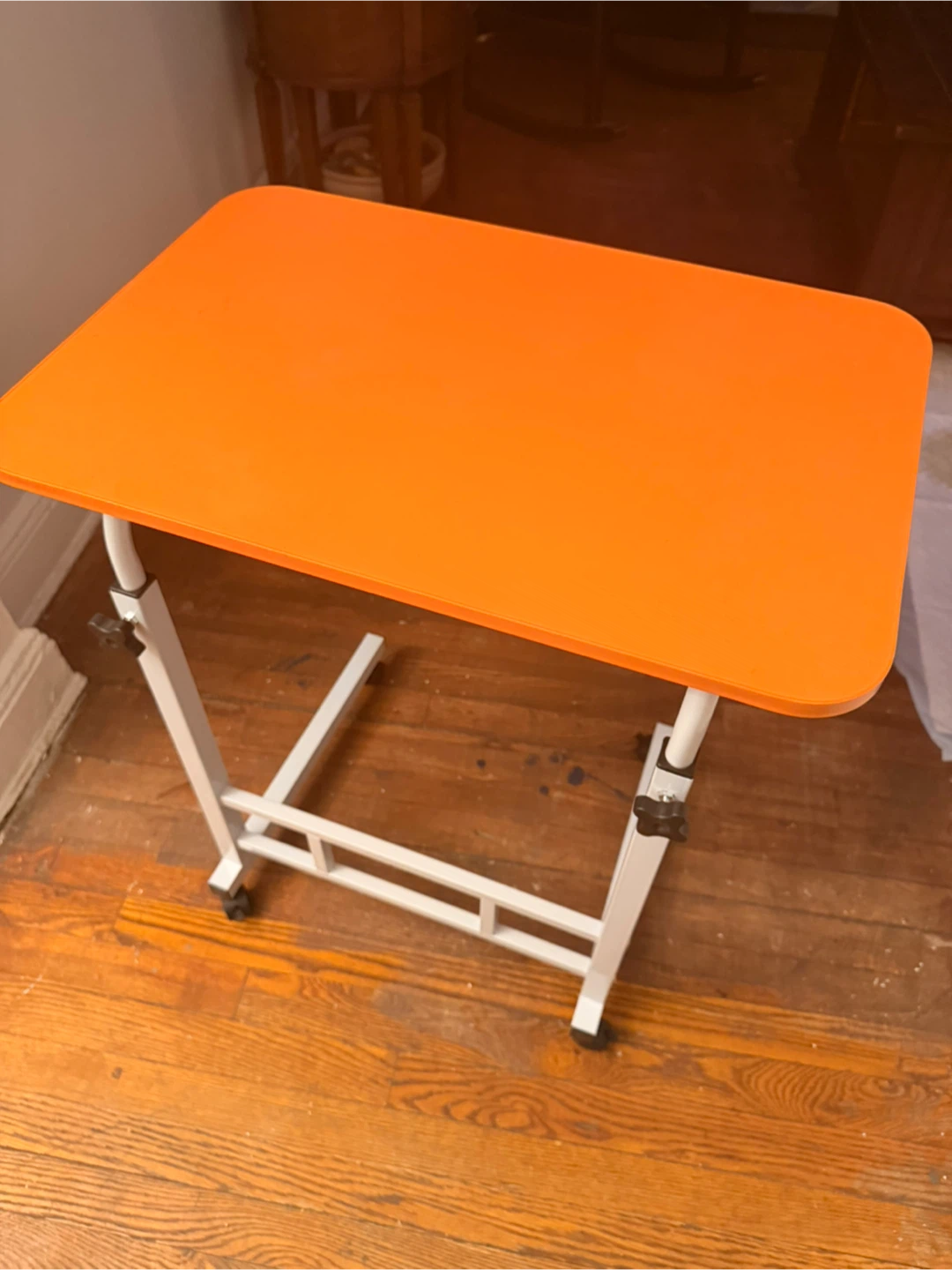 Orange Rolling Side Table