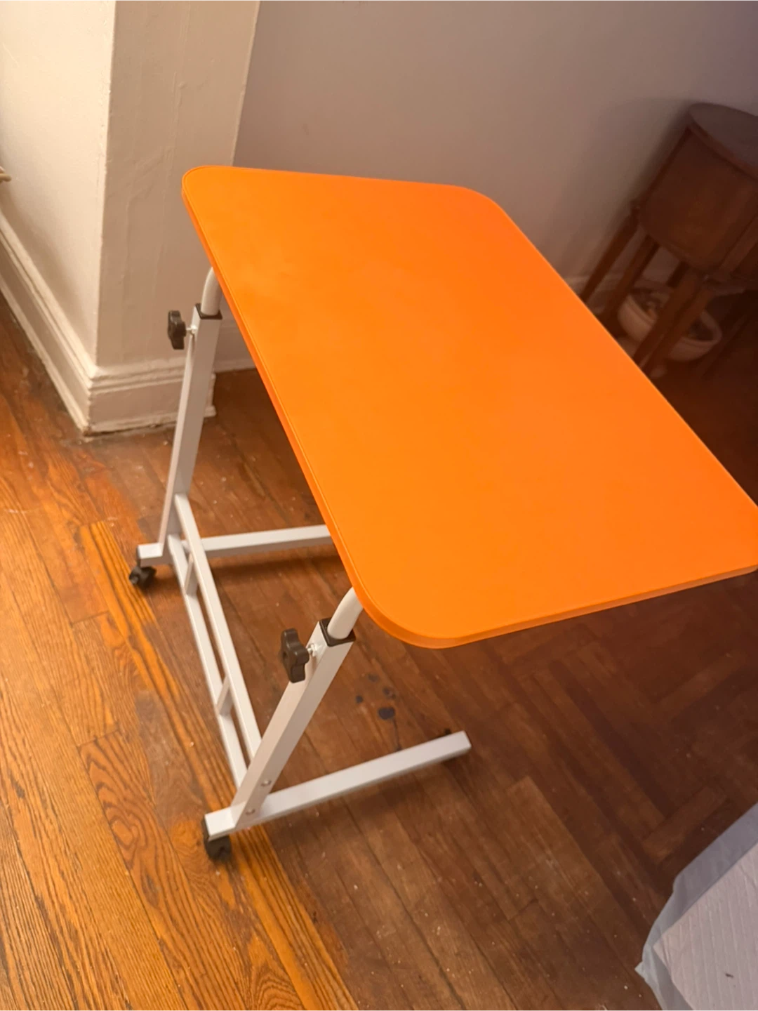 Orange Rolling Side Table - photo 3