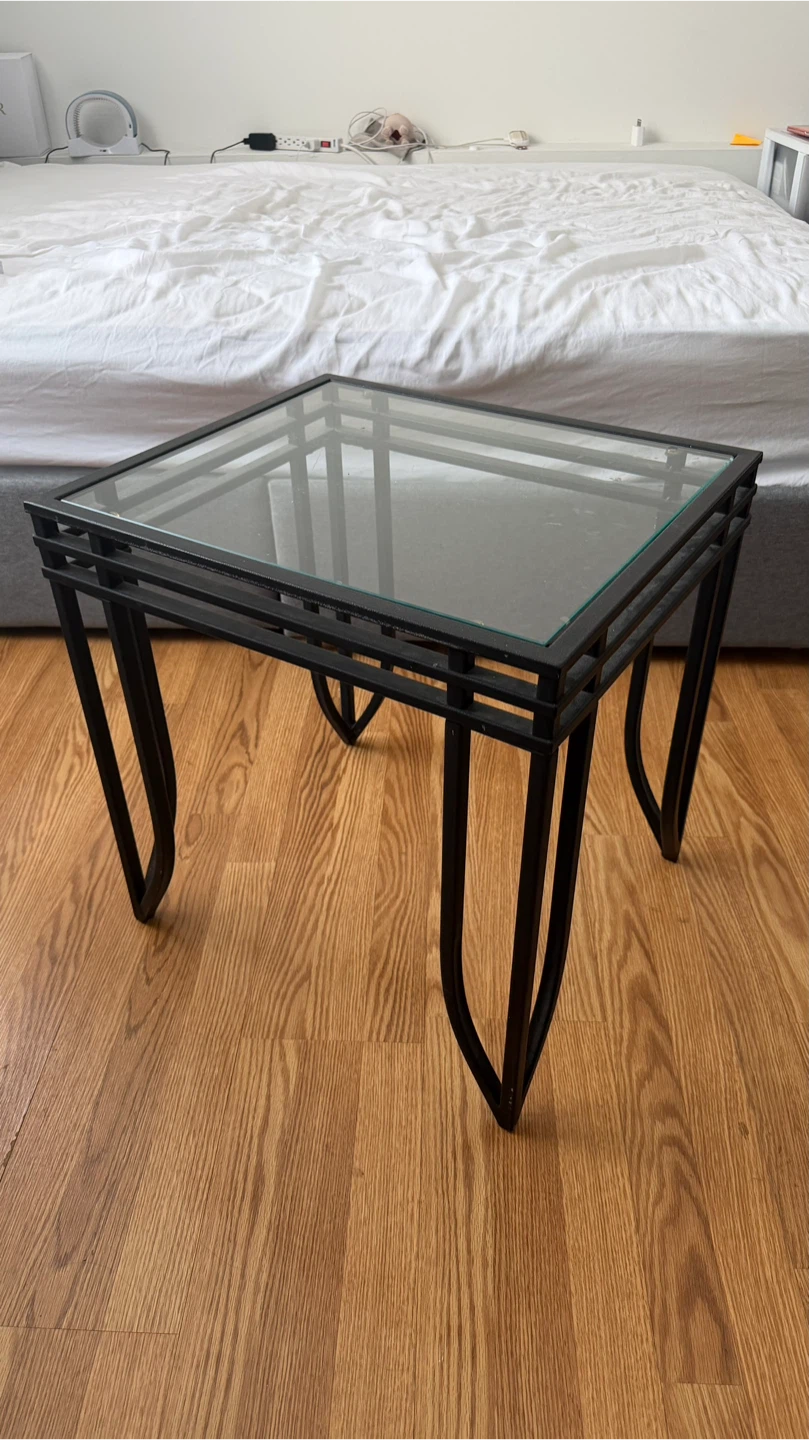 Square Glass Top End Table coffee table