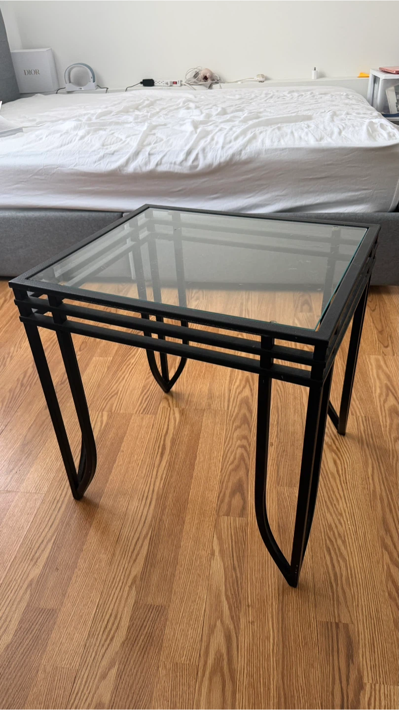 Square Glass Top End Table coffee table - photo 3