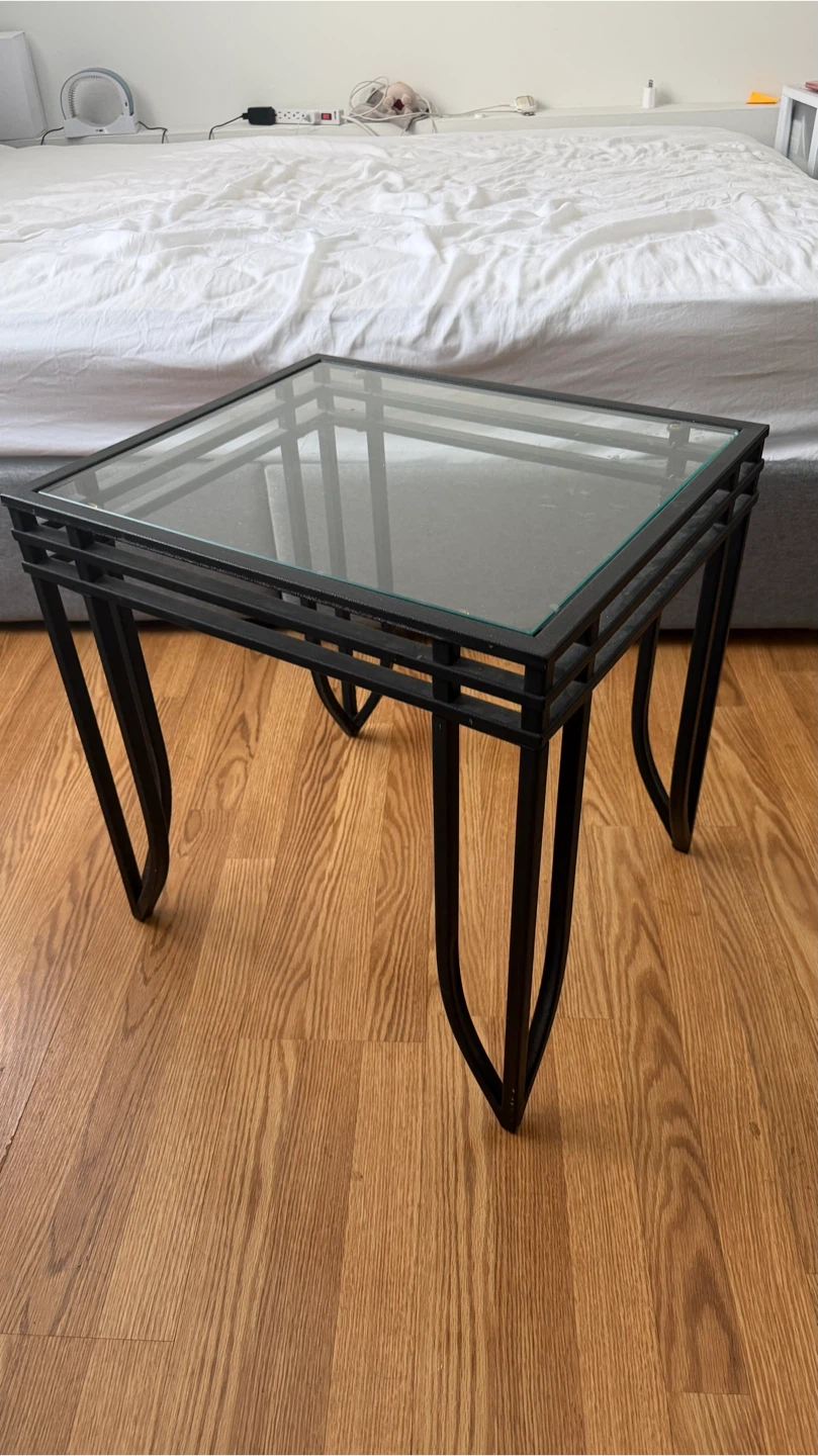 Square Glass Top End Table coffee table - photo 5