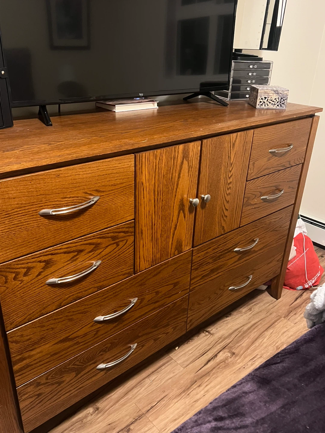 Wooden Dresser and Matching Night Table