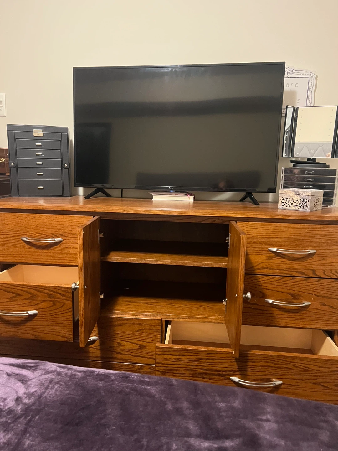Wooden Dresser and Matching Night Table - photo 3