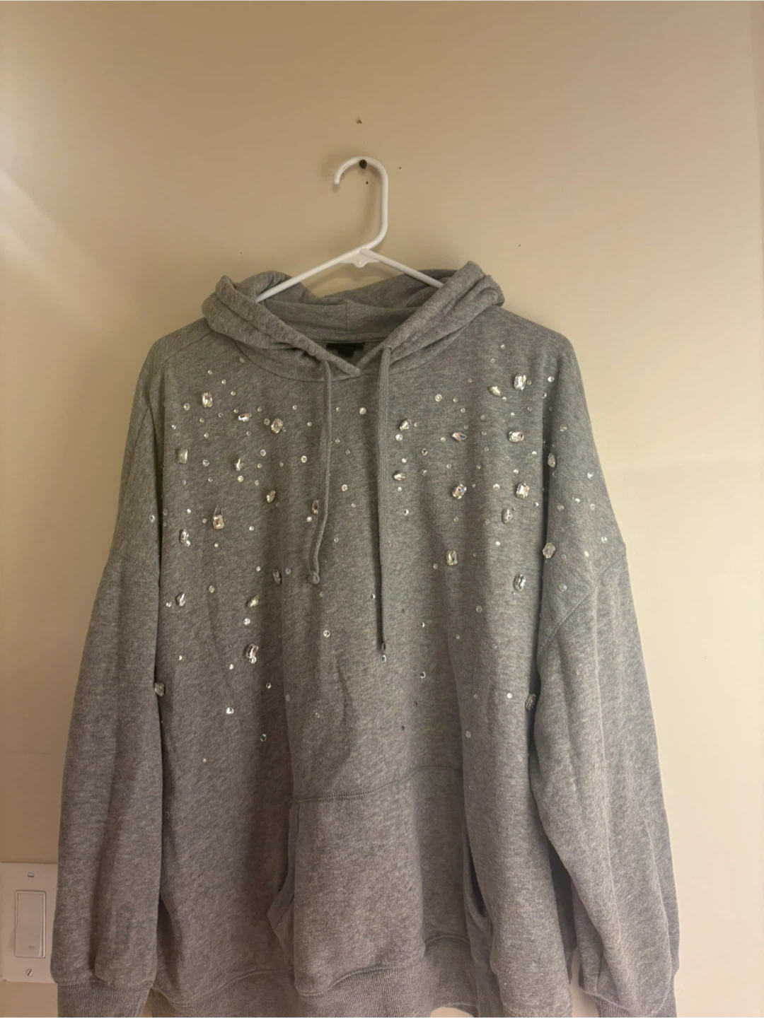Torrid Grey Hoodie with Rhinestones