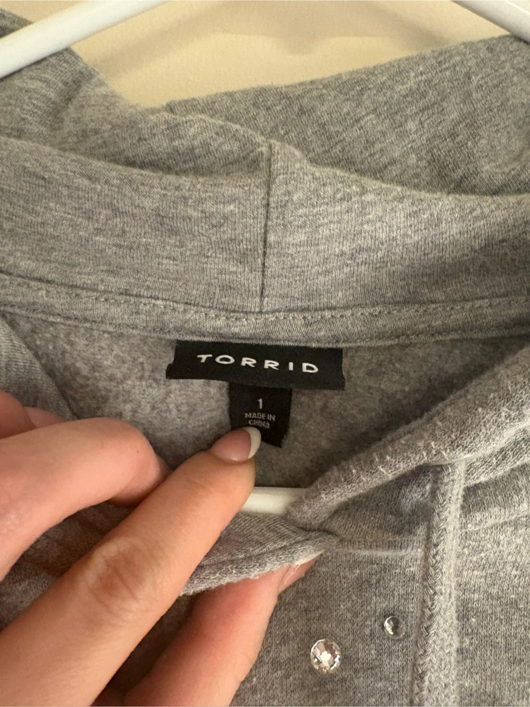 Torrid Grey Hoodie with Rhinestones - photo 2