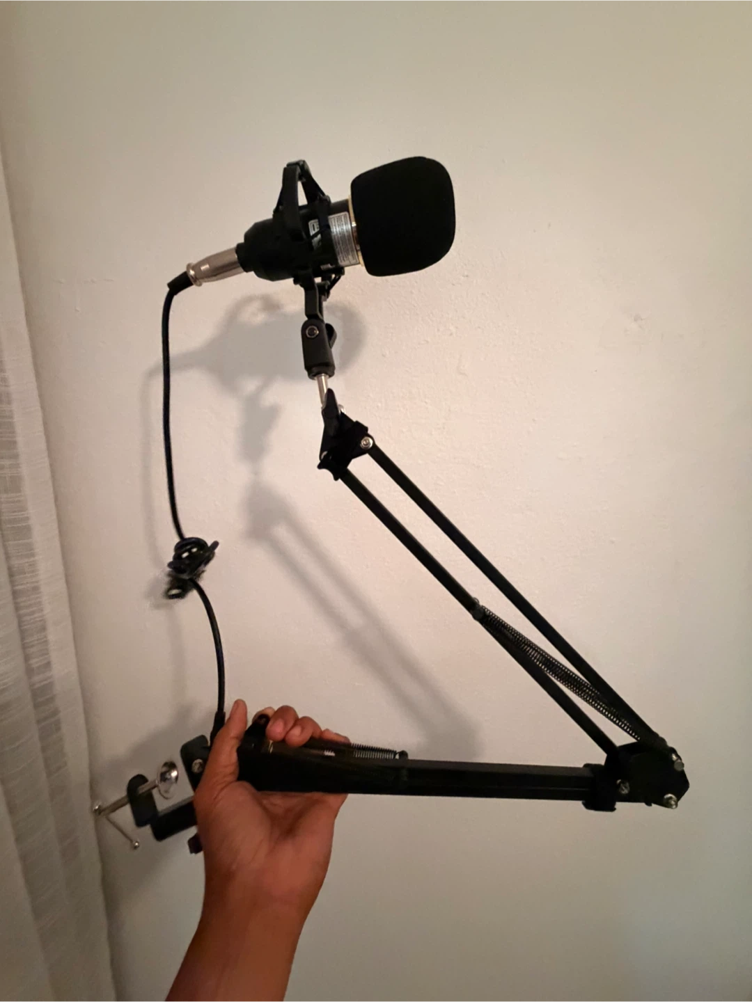 Adjustable Microphone Boom Arm Stand with Microphone
