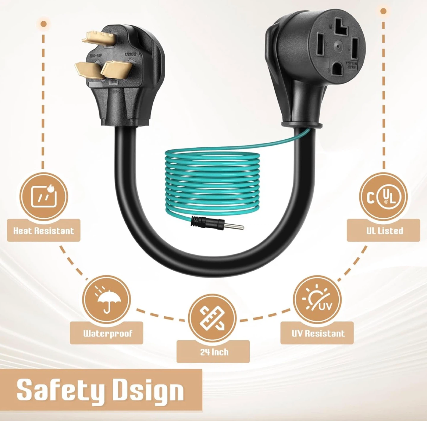 3 Prong to 4 Prong Dryer Adapter 220V 2FT 🏆 - photo 3