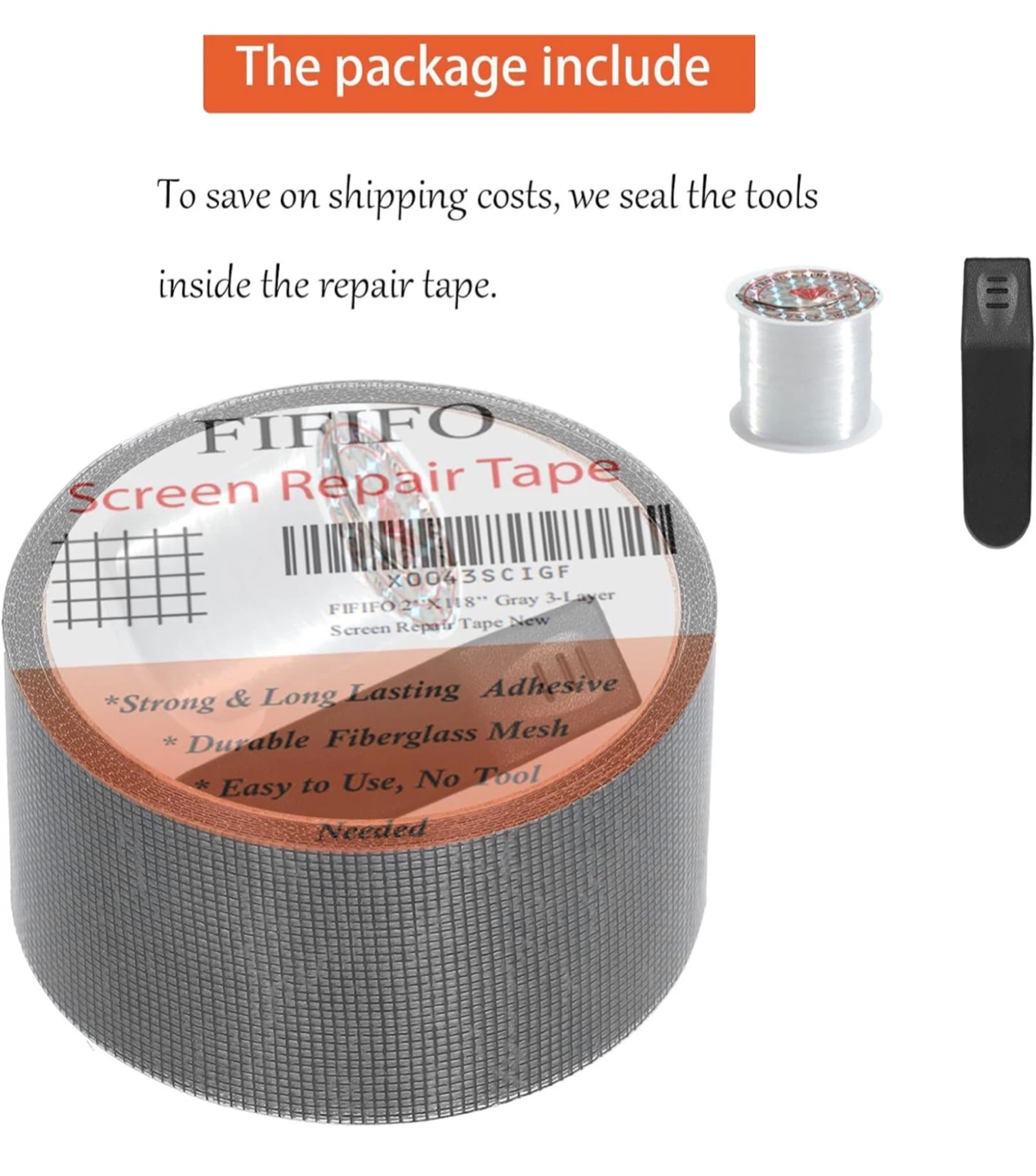 FIFIFO Screen Repair Tape - Gray 2" x 118" 🏆 - photo 4