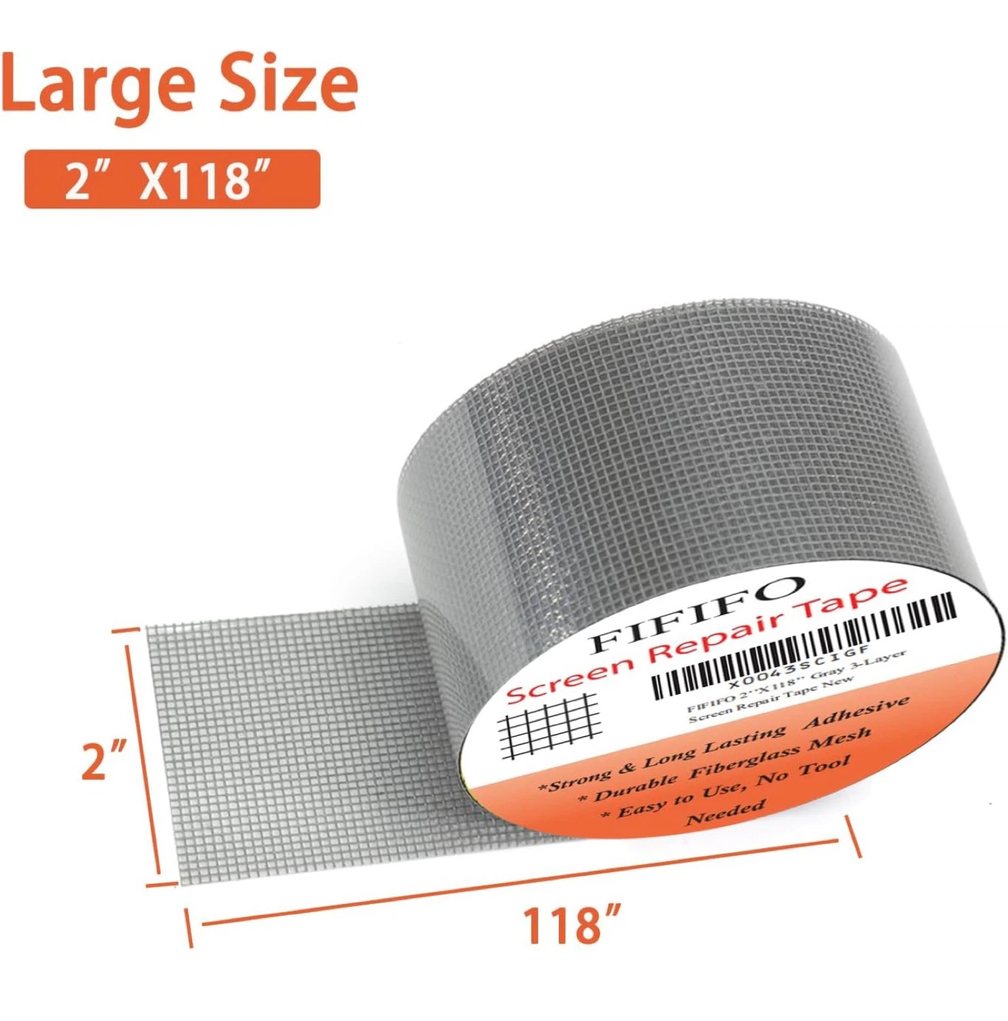 FIFIFO Screen Repair Tape - Gray 2" x 118" 🏆 - photo 3