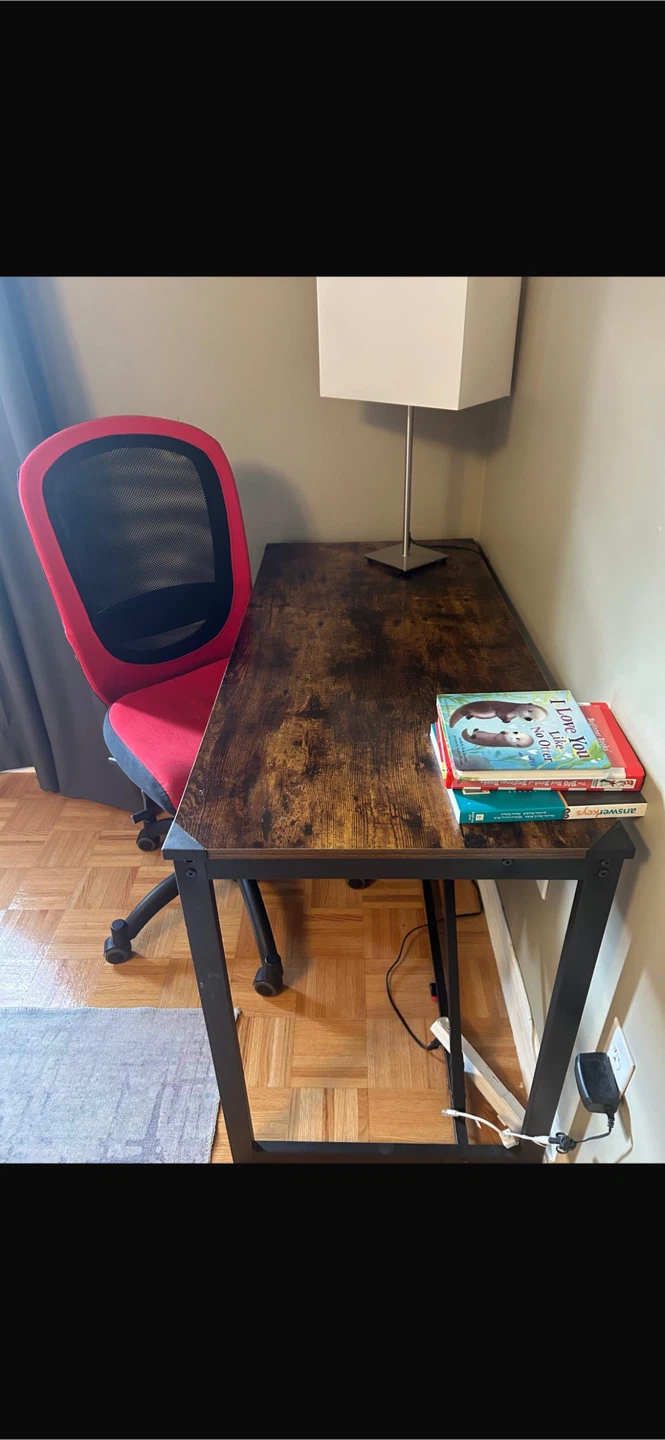 Rustic Brown and Black Metal Desk