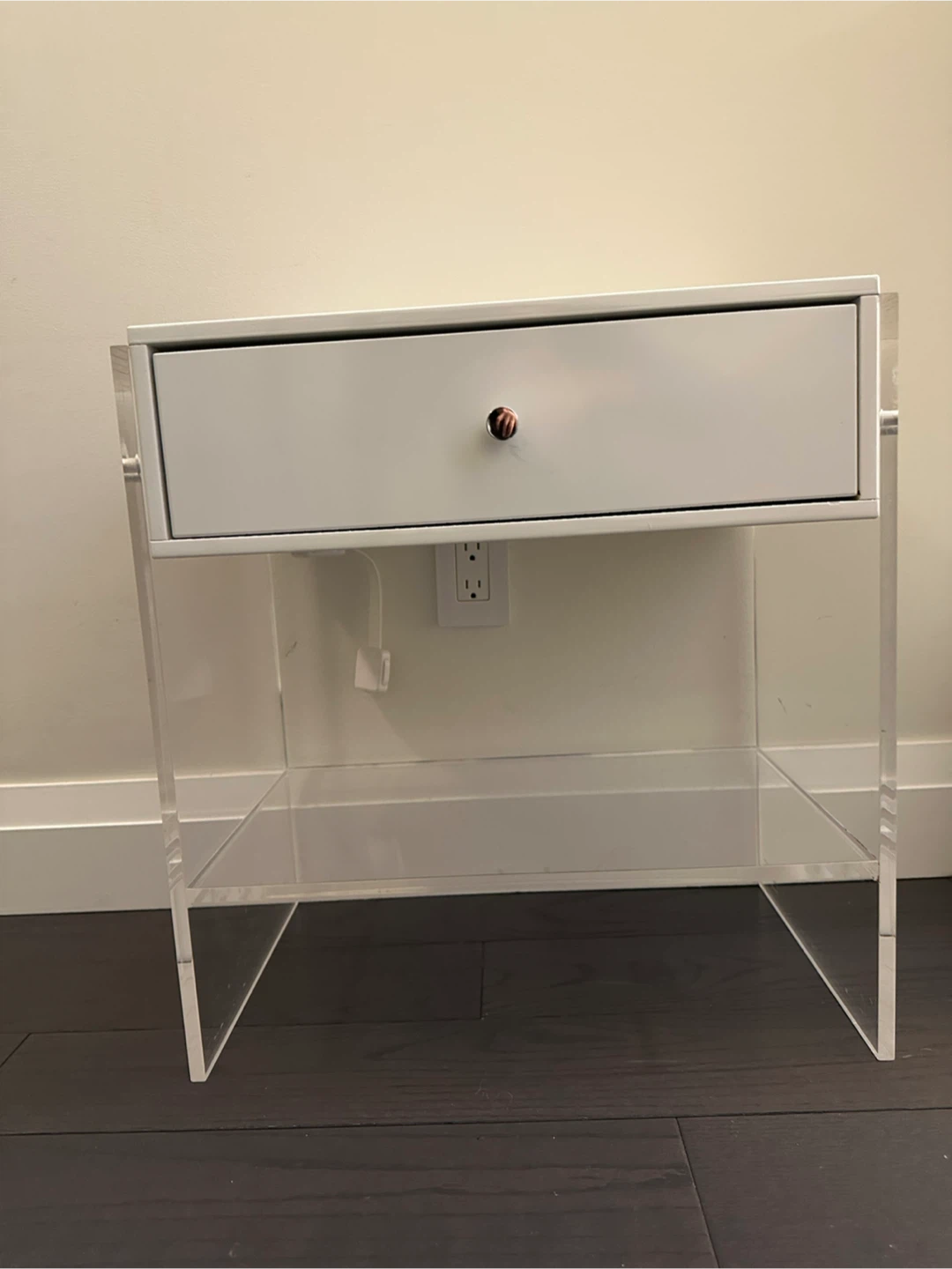 Acrylic Nightstand with Drawer