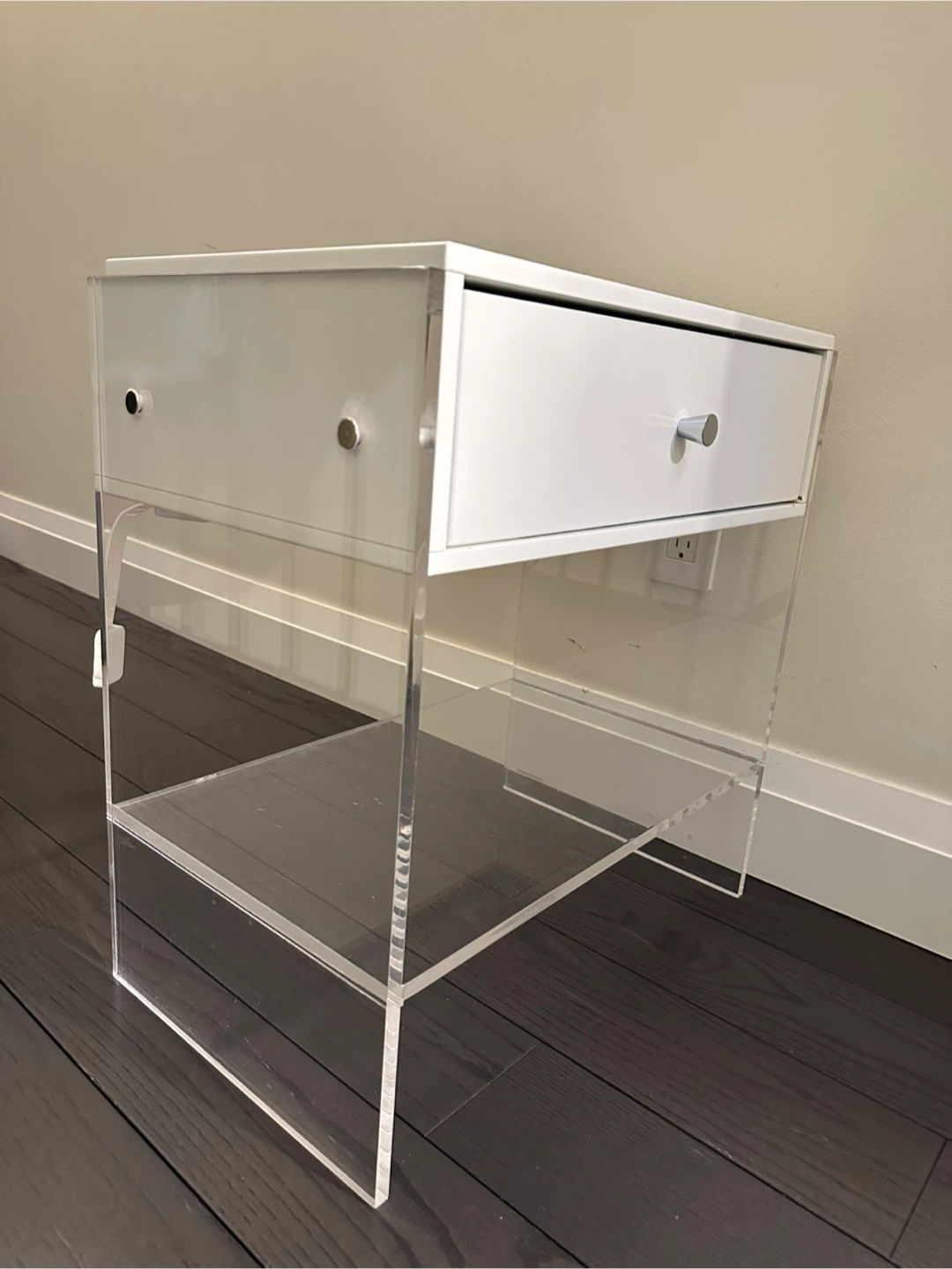 Acrylic Nightstand with Drawer - photo 2