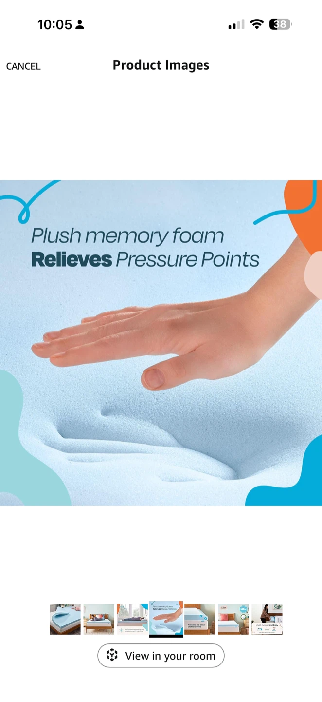 Linenspa King 3 Inch Memory Foam Mattress Topper - photo 3