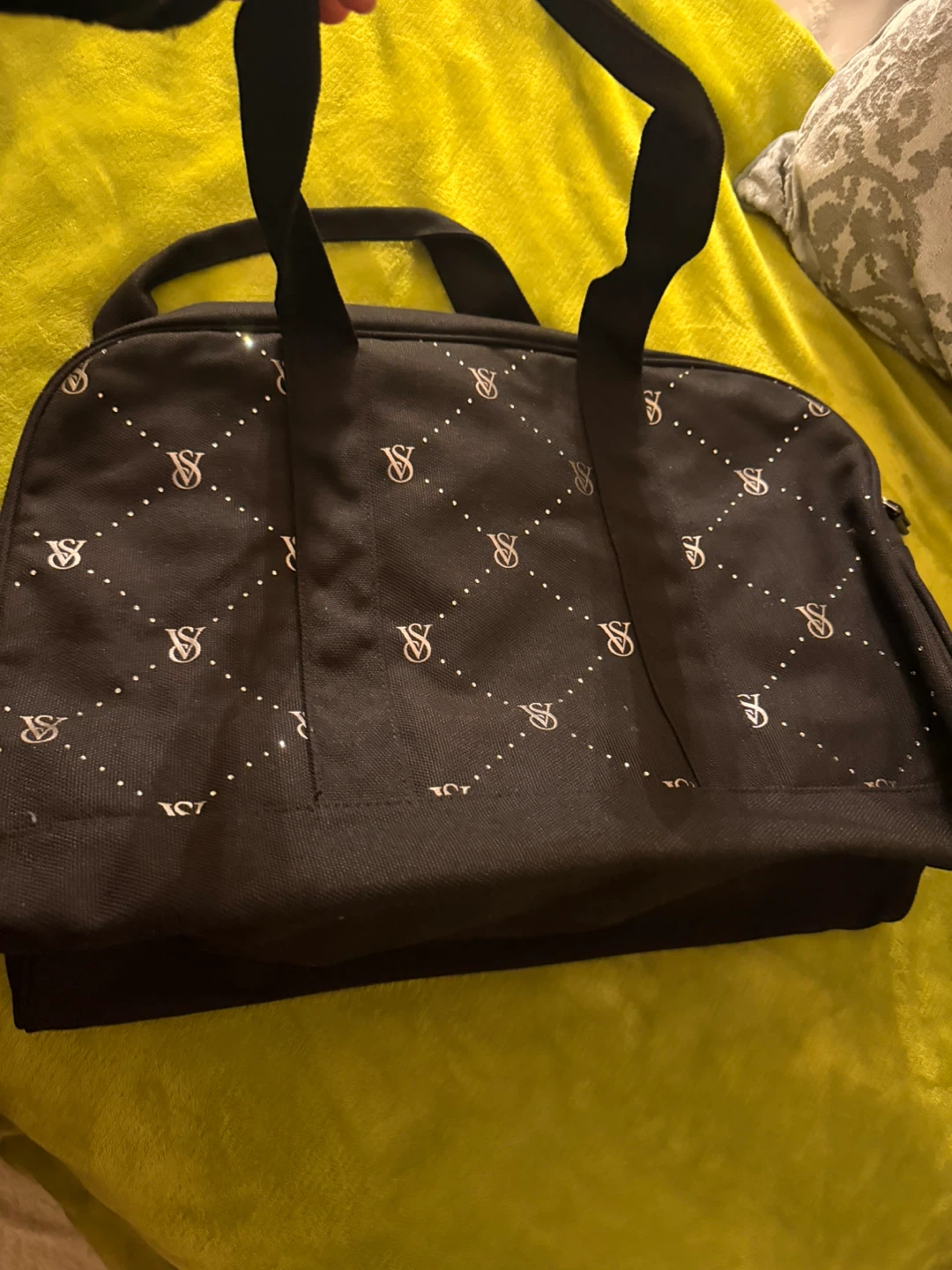 Victoria's Secret Black Duffle Bag with Monogram Print - photo 3