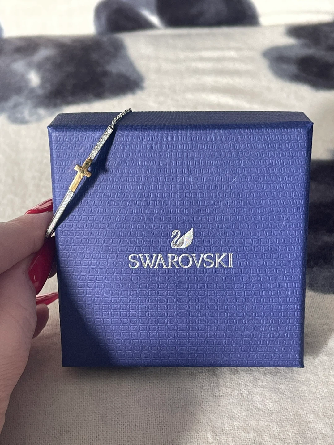 Swarovski Crystal Gold and Silver Cross Adjustable Bracelet - photo 2