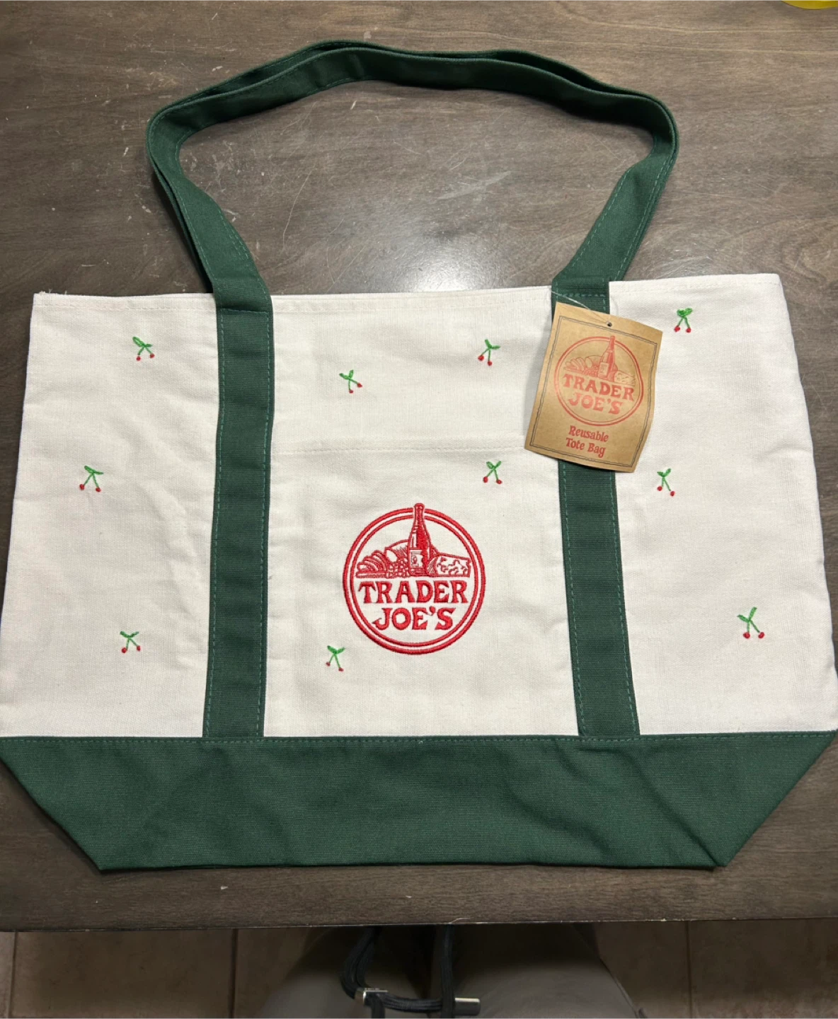 Trader Joe's Embroidered Tote Bag