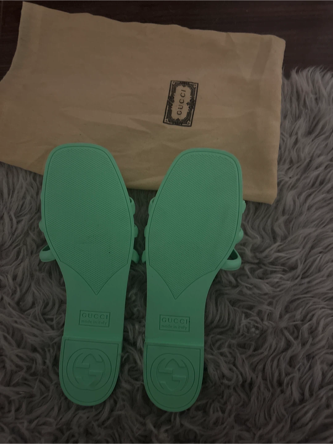 Gucci Rubber Slides - Mint Green - photo 2