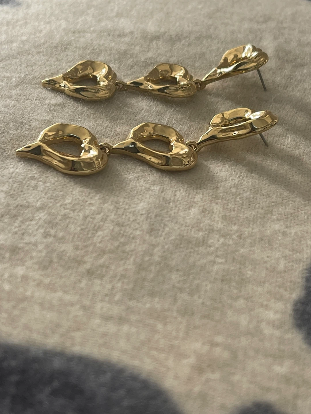 Pilgrim “Tyde” Gold Heart Drop Statement Earrings - photo 2