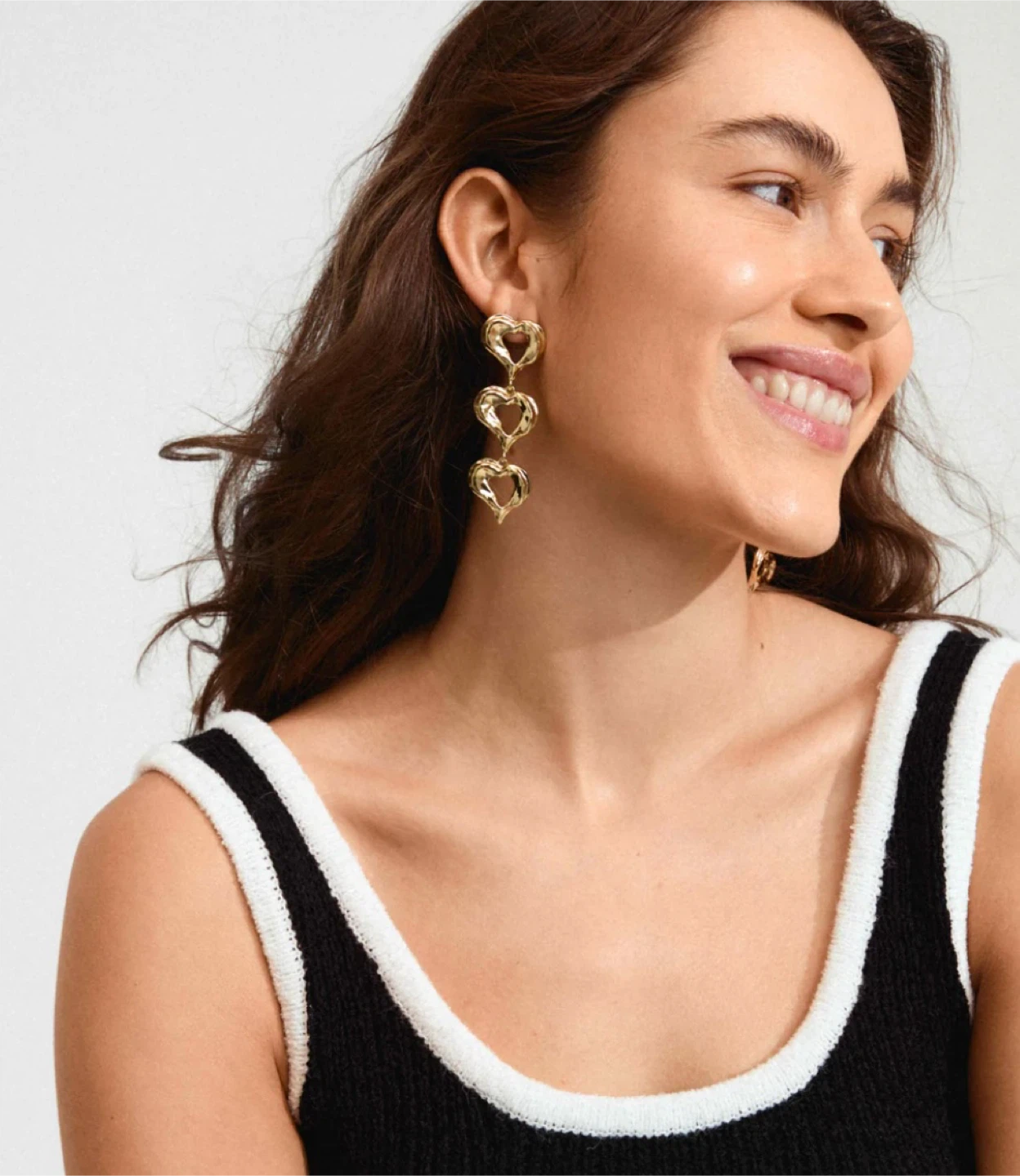 Pilgrim “Tyde” Gold Heart Drop Statement Earrings - photo 4