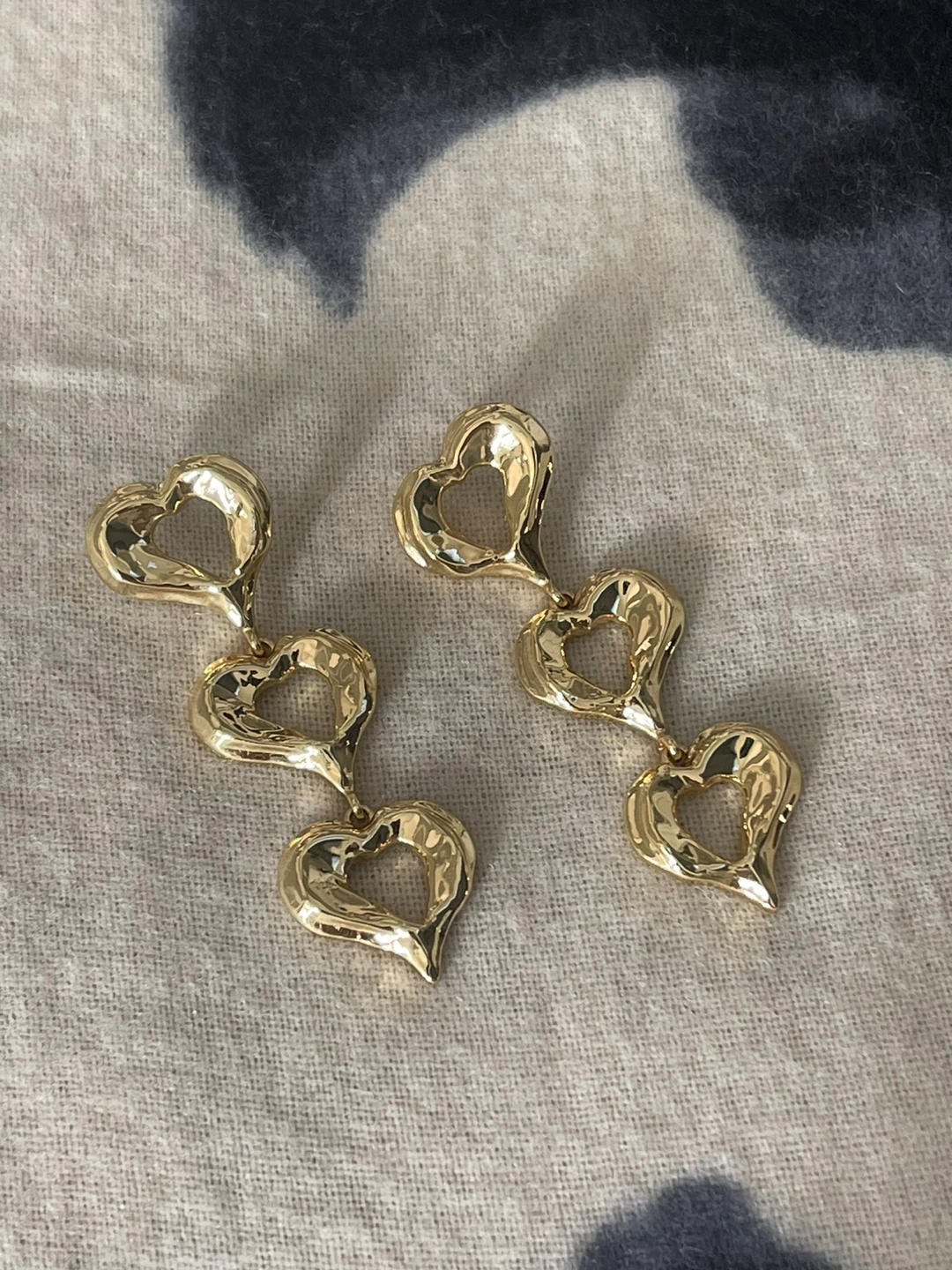 Pilgrim “Tyde” Gold Heart Drop Statement Earrings - photo 3