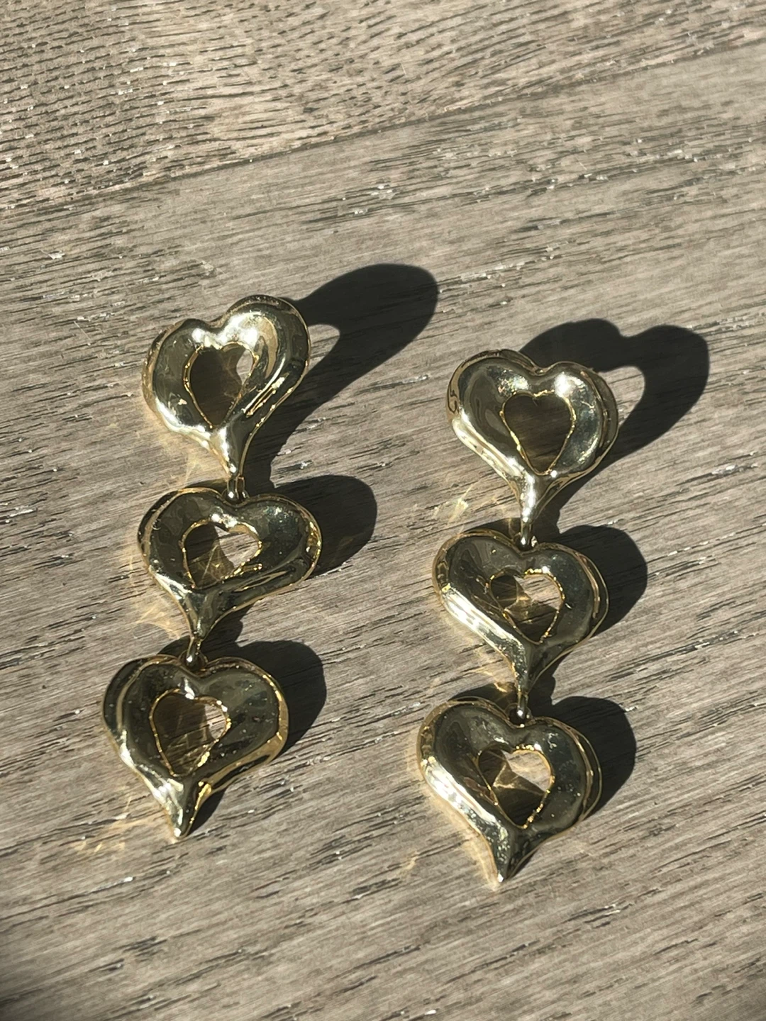 Pilgrim “Tyde” Gold Heart Drop Statement Earrings - photo 5