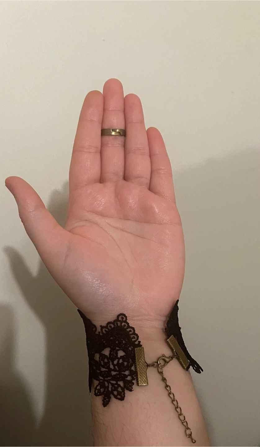 Black Lace Bracelet with Ring - photo 2