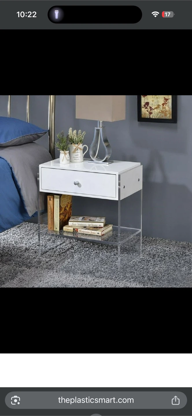 Acrylic Nightstand with Drawer - photo 4