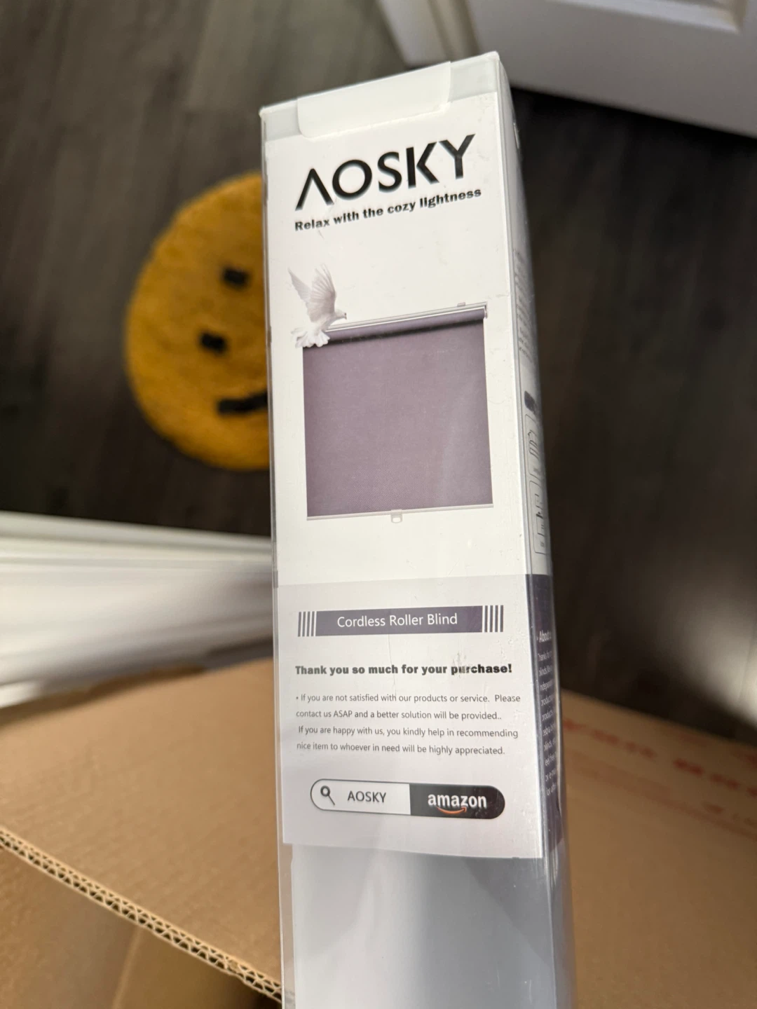 AOSKY Cordless Roller Shades 47" W x 72" H (Grey) - photo 2