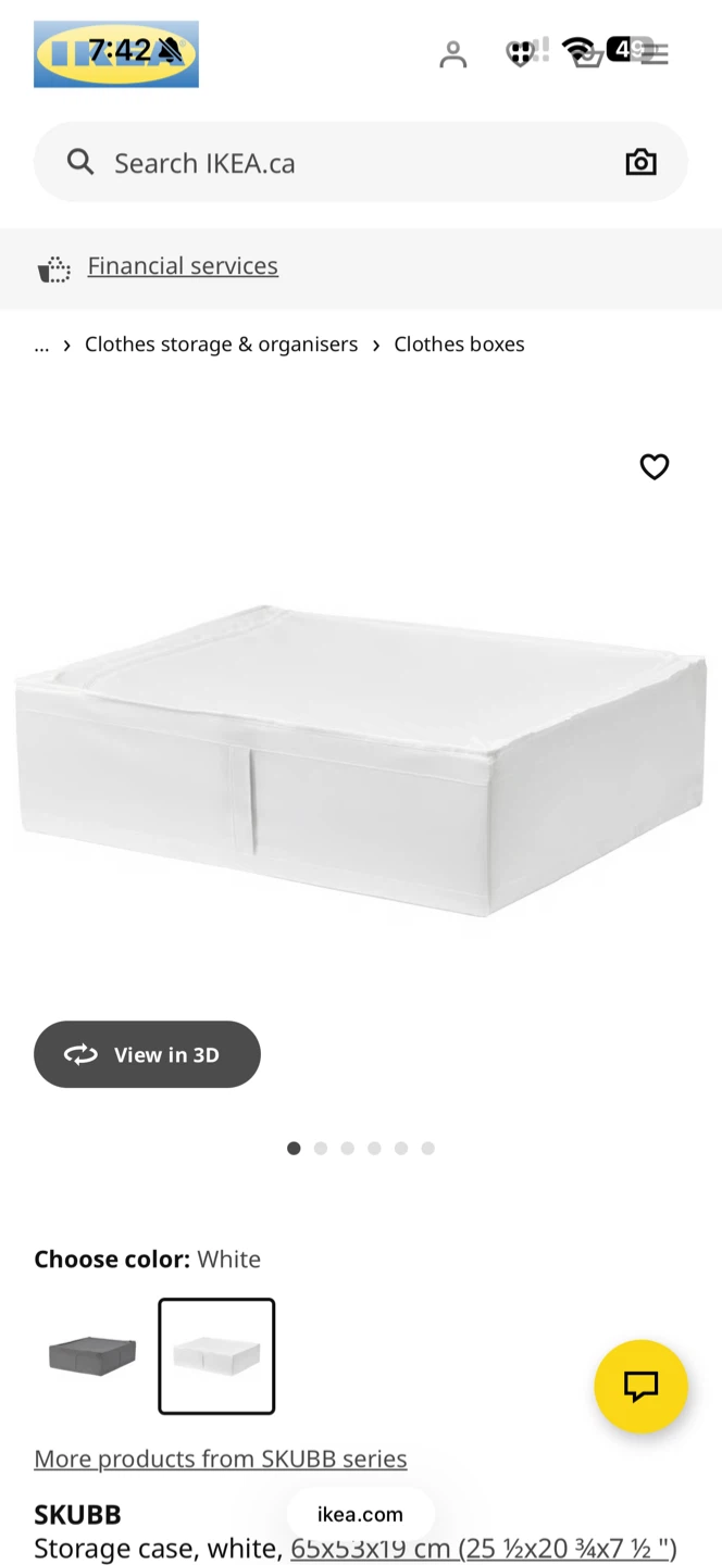 IKEA SKUBB White Storage Case 65x53x19 cm