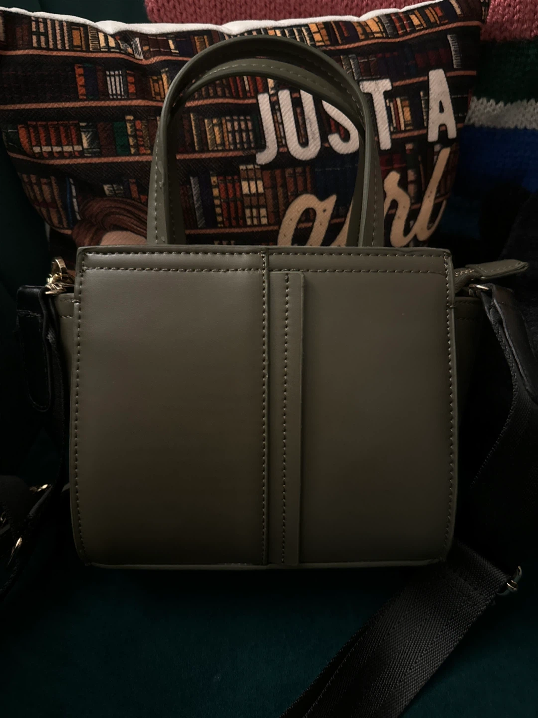Olive Green Top Handle Purse