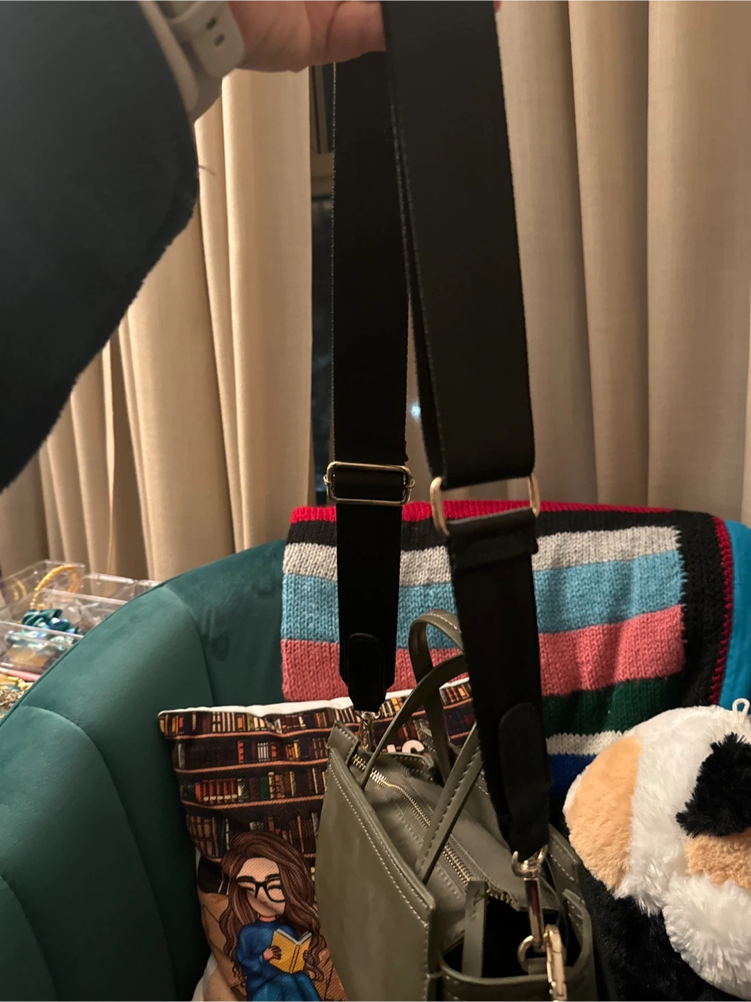 Olive Green Top Handle Purse - photo 4