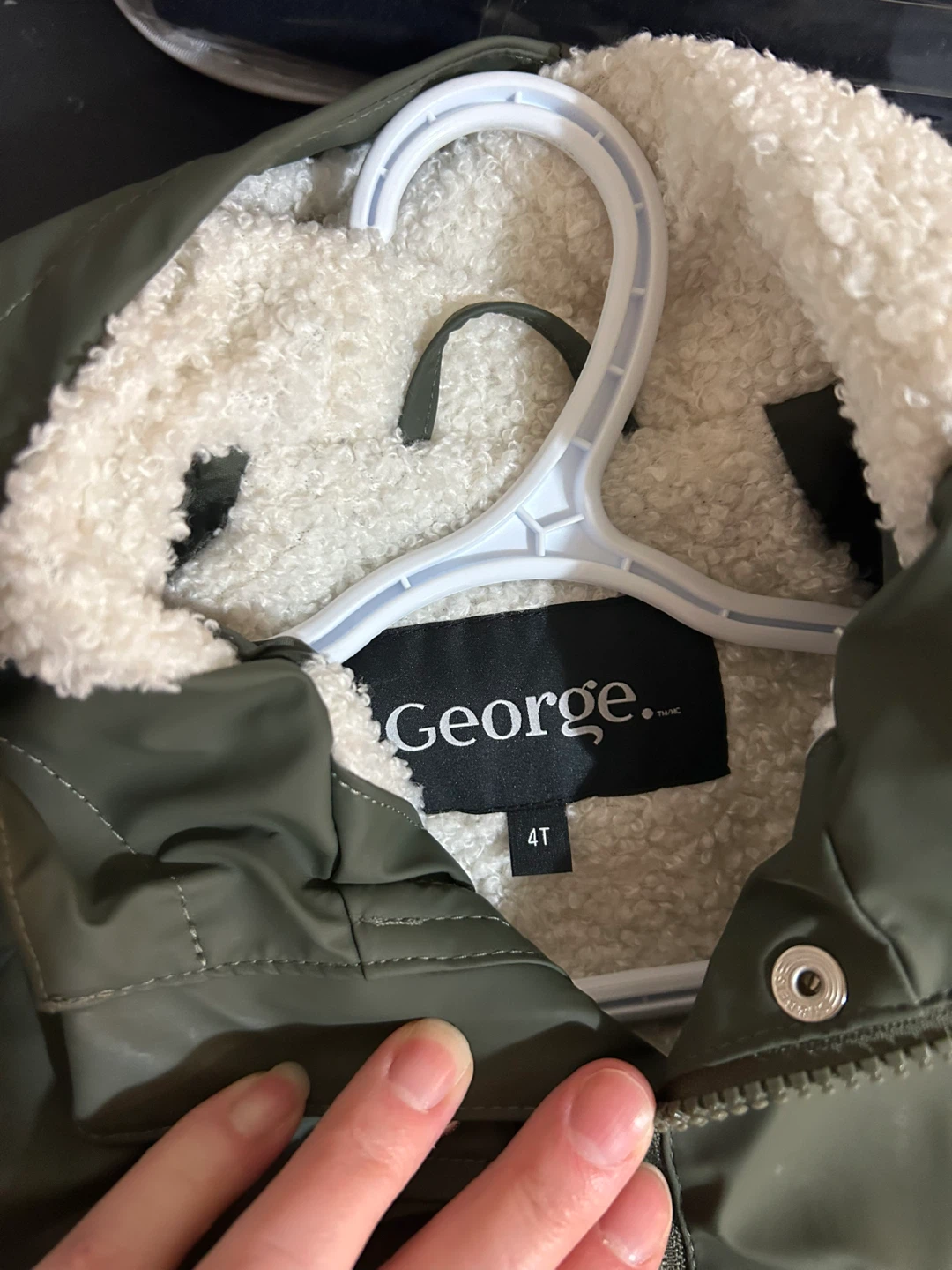George Kids Green Hooded Sherpa Lined Jacket Size 4T - photo 3